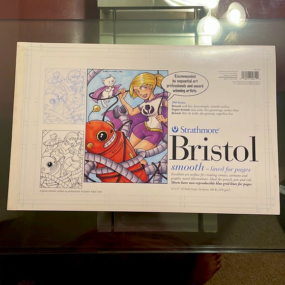 11X17 200 SERIES STRATHMORE SMOOTH BRISTOL (ONLY 17 PAGES LEFT) & BLACK INK - Picture 3 of 6